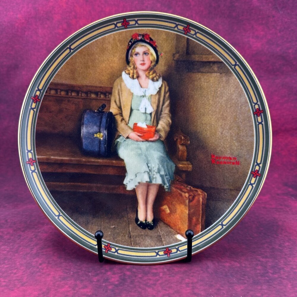 COLLECTOR'S PLATE BY NORMAN ROCKWELL "A YOUNG GIRL'S DREAM PLATE # 9869I,VINTAGE